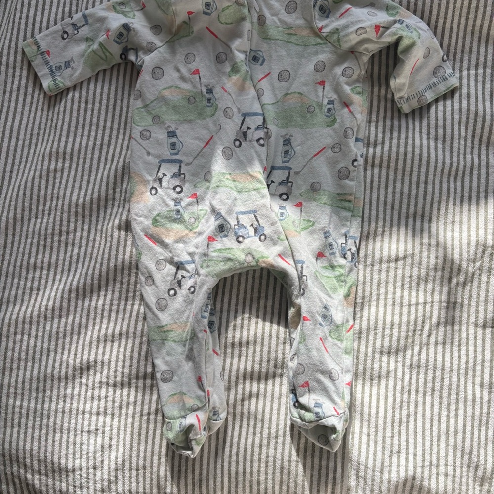 Mud Pie Baby Golf Print footed sleeper
